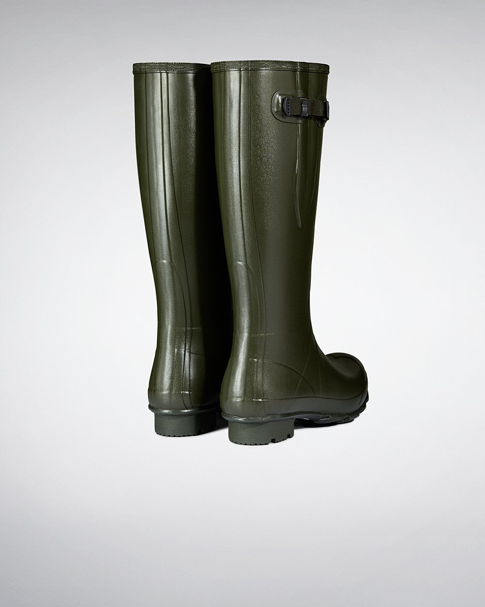 Hunter Hombre Norris Field Side Adjustable Neoprene Lined - Botas de Lluvia Verde Oscuro Oliva - 820